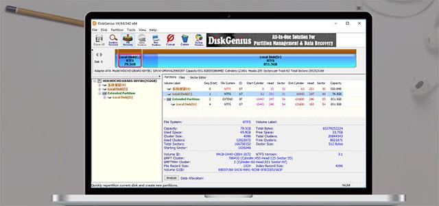 DiskGenius 5.4.0.1124 - Datenwiederherstellung, Laufwerkspartitionsverwaltung