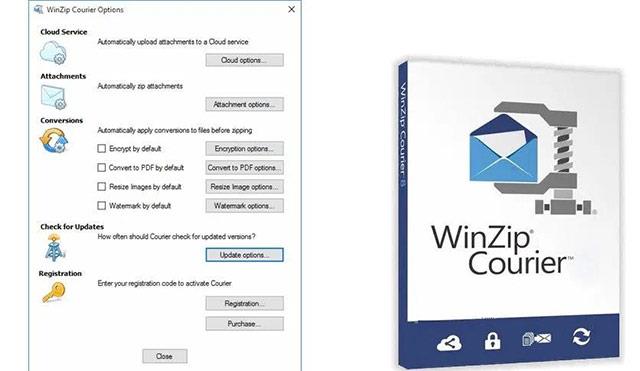WinZip Courier 10 - Komprimieren Sie E-Mail-Anhänge WinZip Courier 10 - Komprimieren Sie E-Mail-Anhänge
