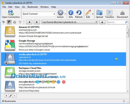 Cyberduck 6.8.3 - Téléchargement de documents via FTP