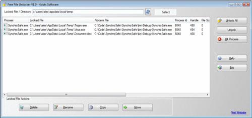 Free File Unlocker Portable 3.0.5 - Ein Programm zum Entsperren von Dateien