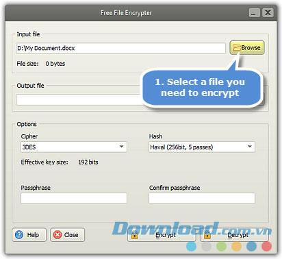 Free File Encrypter 5.4.5 - Kostenloses Dienstprogramm zur Dateiverschlüsselung