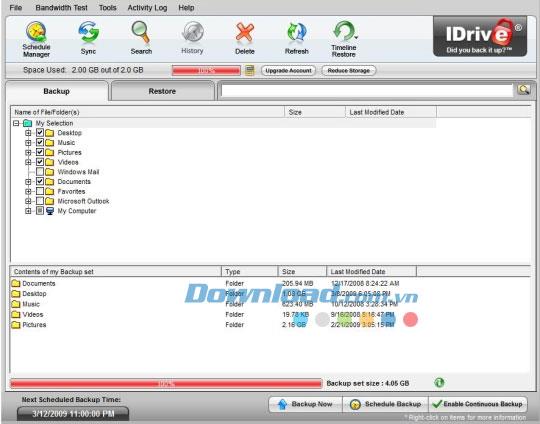 IDrive 6.7.1.37 - Utilitaire de sauvegarde des données en ligne