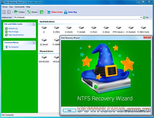 Assistant de récupération NTFS - Logiciel pour récupérer les données perdues et réparer les disques NTFS