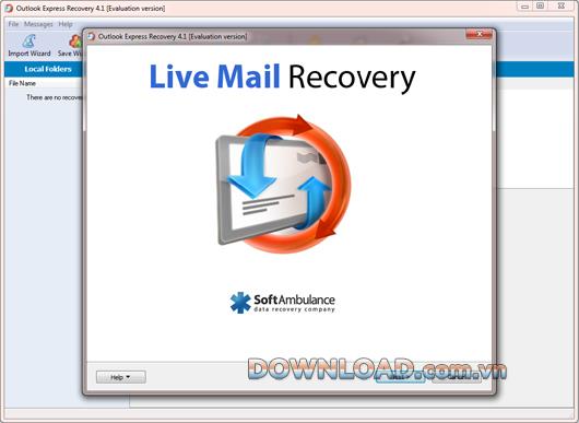 SoftAmbulance Live Mail Recovery - Restaure la base de données de Live Mail
