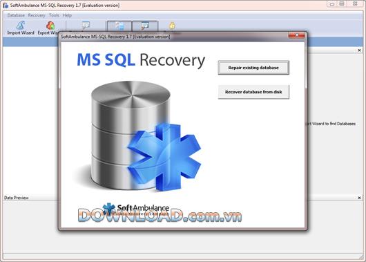 SoftAmbulance MS-SQL-Wiederherstellung - Wiederherstellen der MS SQL-Datenbank