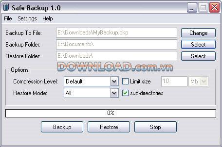 Safe Backup - Logiciel de sauvegarde de fichiers et de dossiers
