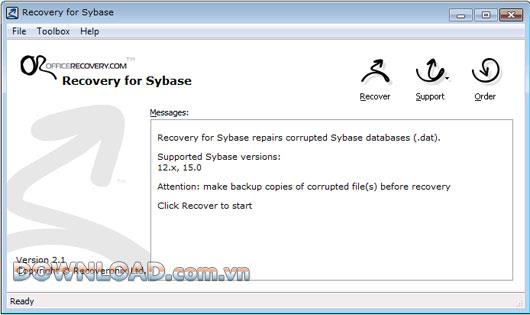 Recovery for Sybase - Récupérer une base de données Sybase en panne