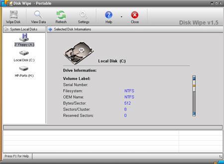 Disk Wipe Portable - Efface définitivement les données sur la carte mémoire