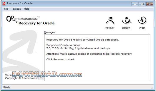 Recovery for Oracle - Restaurer la base de données Oracle