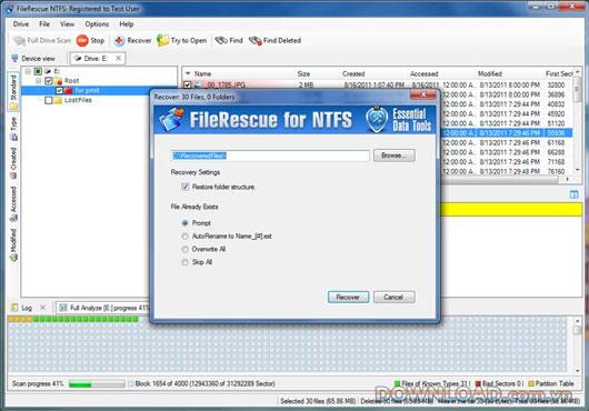 FileRescue for NTFS - Datenwiederherstellungssoftware