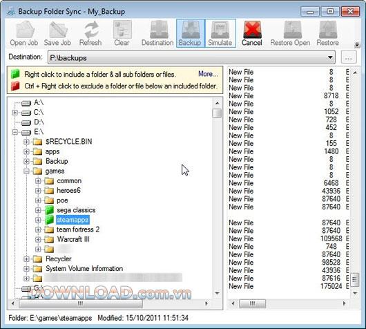 Backup Folder Sync - Daten wiederherstellen