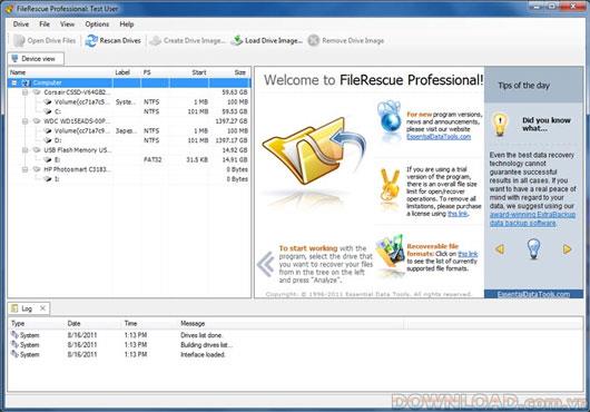 FileRescue Professional - Restaurer des fichiers et des dossiers