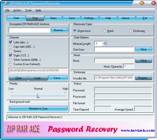 ZIP RAR ACE Passwortwiederherstellung