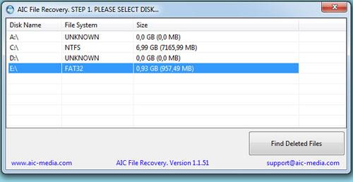 AIC File Recovery 1.2.7 - Logiciel de récupération de données