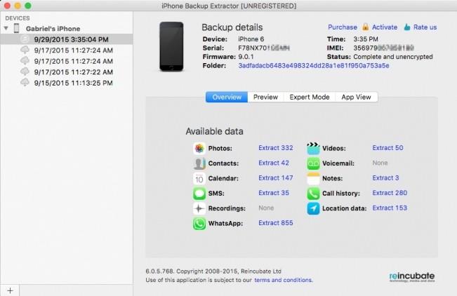 iPhone Backup Extractor 7.6.3.1347 - Kostenlose iPhone-Datenwiederherstellungssoftware