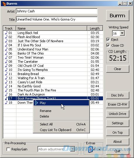 Burrrn 1.14 Beta 2 - Software de grabación gratuito