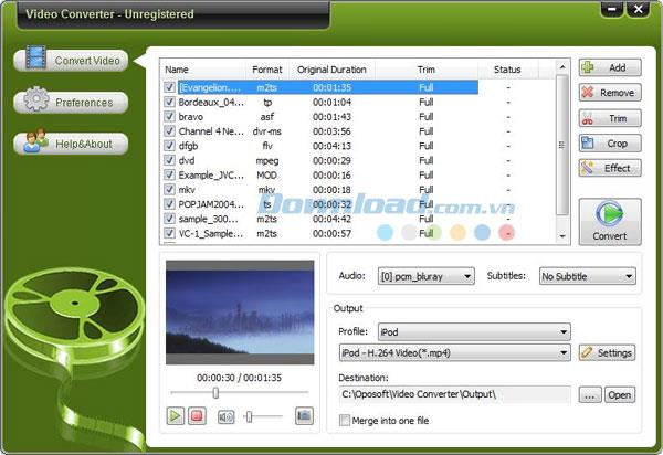 Oposoft Video Converter 7.7 - Flexibler Videokonverter