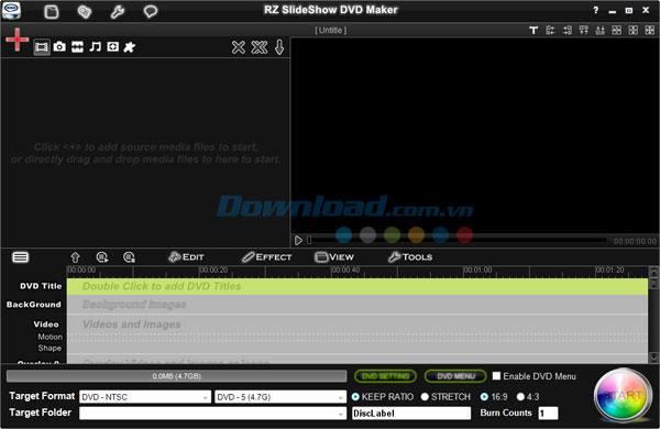 RZ Slideshow DVD Maker 3.11 - Graver des diaporamas photo sur un disque DVD
