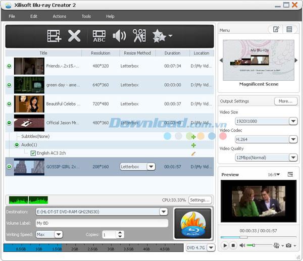 Xilisoft Blu-ray Creator 2.0.4 - Graver une vidéo sur Blu-ray ou DVD