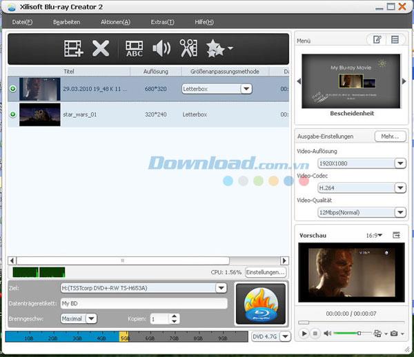 Xilisoft Blu-ray Creator 2.0.4 - Graver une vidéo sur Blu-ray ou DVD