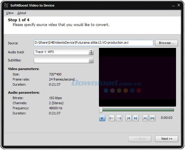 Soft4Boost Video to Device 3.3.3.245 - Konvertieren Sie Videoformate