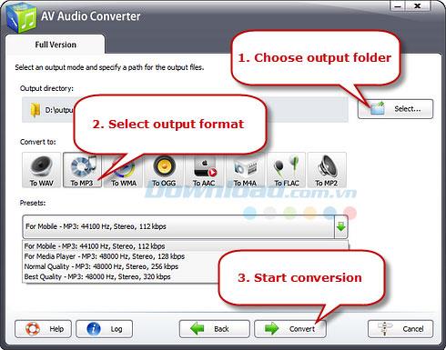 AV Audio Converter 5.6.1 - Logiciel pour convertir les formats de musique