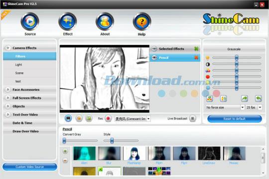 ShineCam 2.52 - Ajoutez des effets uniques à votre webcam