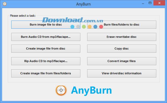 Kostenlose AnyBurn 5.0 - Software zum Brennen von CDs