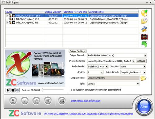 ZC DVD Ripper 2.3.1 - Logiciel complet d'extraction de DVD
