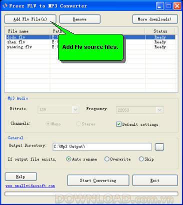 Freez FLV zu MP3 Converter 1.5 - Konvertieren Sie FLV zu MP3
