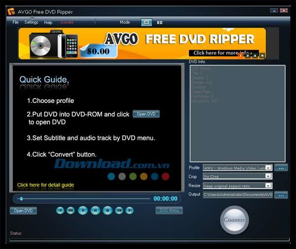 AVGO Free DVD Ripper 1.03.2 - Logiciel gratuit de rip de DVD