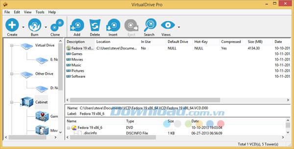 VirtualDrive Pro 16.10 - Un outil pour créer des CD, DVD ou Blu-ray virtuels