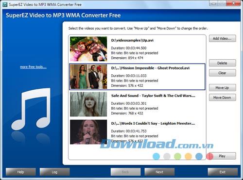 SuperEZ Video zu MP3 WMA Converter Free 7.2.7 - Konvertieren Sie Videos in das MP3-Format