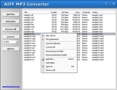 AIFF MP3 Converter 3.3 build 1049 - Logiciel pour convertir des fichiers AIFF en MP3