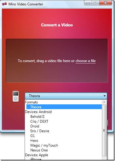 Miro Video Converter3.0-ビデオファイルを変換する Miro Video Converter3.0-ビデオファイルを変換する