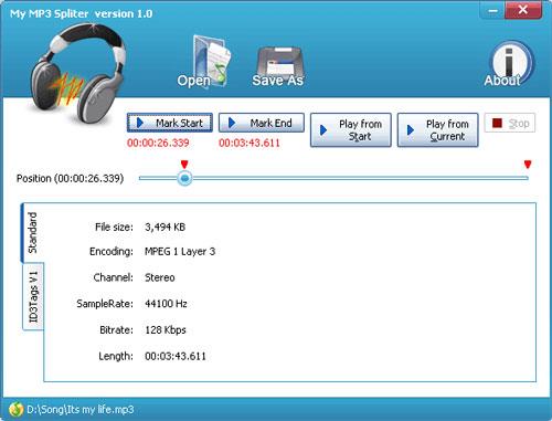 My MP3 Splitter 2.2.2 - Utilitaire de découpe et d'édition de musique MP3