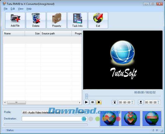Tutu RMVB to X Converter 3.01 - Convertir RMVB en formats vidéo