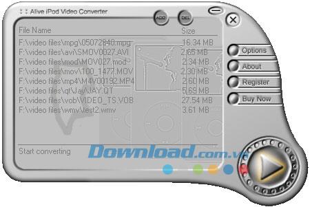 Alive iPod Video Converter 2.1.6.2 - Convertir une vidéo en iPod