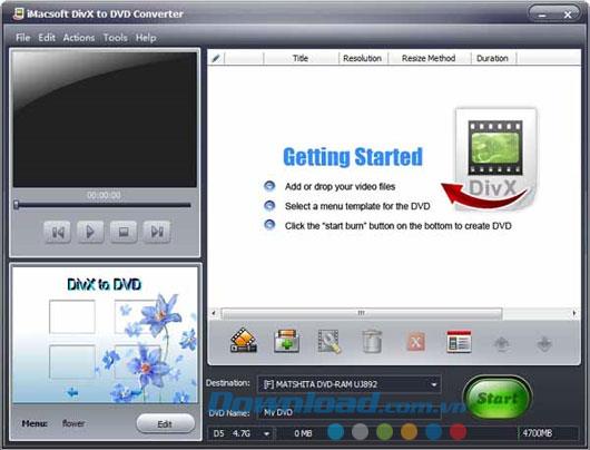 iMacsoft DivX to DVD Converter 2.0 - Convertir DivX en DVD