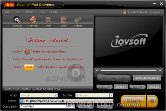 iovSoft Free Video to iPod Converter - Convertir une vidéo en iPod