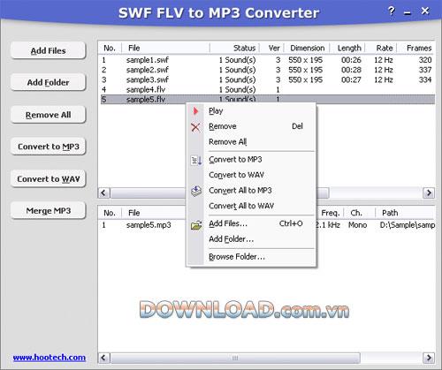 SWF FLV to MP3 Converter - Logiciel de conversion SWF FLV vers MP3