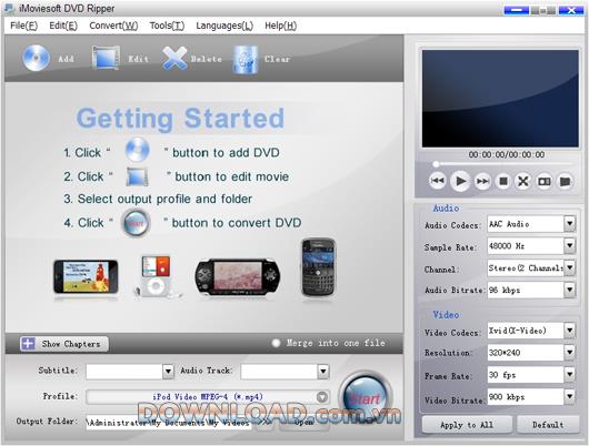 iMoviesoft DVD Ripper - Programme d'extraction de DVD professionnel