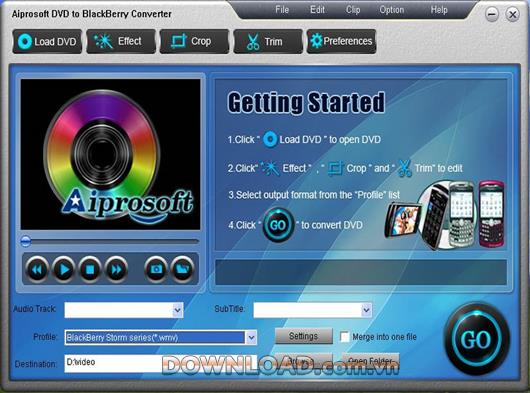 Aiprosoft DVD to BlackBerry Converter - Convertir un DVD en BlackBerry