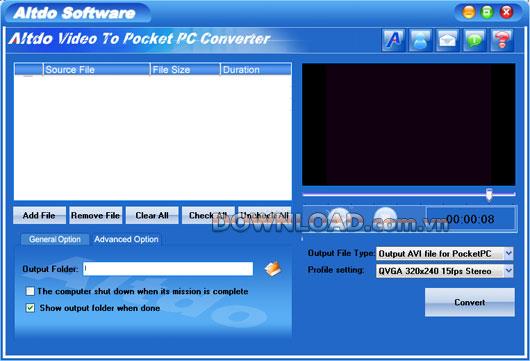 Altdo Video to Pocket PC Converter - Convertir des vidéos en Pocket PC