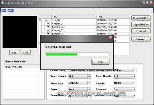 A123 DVD to MP4 Ripper - Extraire et convertir un DVD en MP4