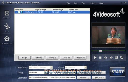 4Videosoft Video to Audio Converter 3.3.22 - Convertir MP4 en MP3