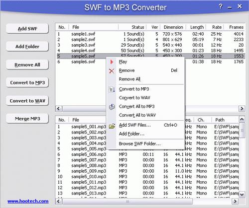 SWF to MP3 Converter 2.4 build 189 - Convertir l'audio des fichiers flash en MP3