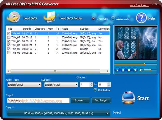 Tous les convertisseurs DVD en MPEG gratuits