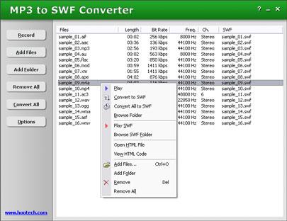 Convertisseur MP3 en SWF
