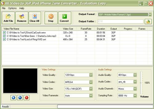 Toutes les vidéos vers 3GP iPod iPhone Zune Converter